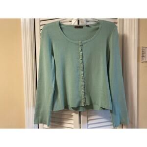 Cullen Light Green/Mint Button Up Silk Blend Cardigan SzM
